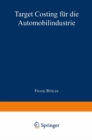 Target Costing fur die Automobilindustrie - eBook