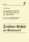 Ausgewahlte Arbeiten zur Zahlentheorie und zur Geometrie : Mit D. Hilberts Gedachtnisrede auf H. Minkowski, Gottingen 1909 - eBook