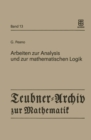 Arbeiten zur Analysis und zur mathematischen Logik - eBook