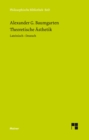 Theoretische Asthetik : "Die grundlegenden Abschnitte aus der ""Aesthetica"" (1750/58). Zweisprachige Ausgabe" - eBook