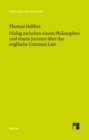 Dialog zwischen einem Philosophen und einem Juristen uber das englische Common Law - eBook