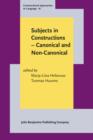 Subjects in Constructions - Canonical and Non-Canonical - eBook