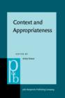 Context and Appropriateness : Micro meets macro - eBook