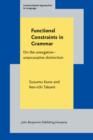 Functional Constraints in Grammar : On the unergative-unaccusative distinction - eBook