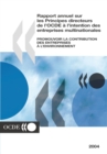 Rapport annuel sur les Principes directeurs de l'OCDE a l'intention des entreprises multinationales 2004 Promouvoir la contribution des entreprises au respect de l'environnement - eBook