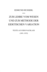 Zur Lehre vom Wesen und zur Methode der eidetischen Variation : Texte aus dem Nachlass (1891-1935) - eBook