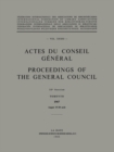 Actes du Conseil General / Proceedings of the General Council : Vol. XXXIII - eBook