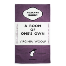 A ROOM OF ONES OWN TEA TOWEL PURPLE