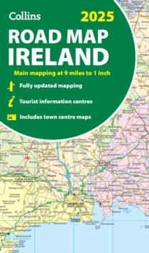 2025 Collins Road Map of Ireland : Folded Road Map