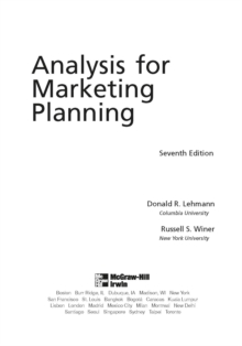 EBOOK: Analysis For Marketing Planning