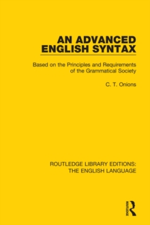 Routledge Library Editions: The English Language