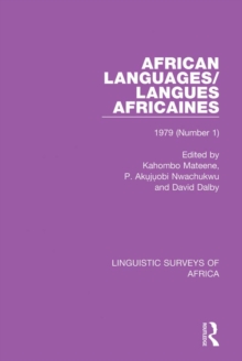 African Languages/Langues Africaines : Volume 5 (1) 1979