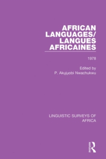African Languages/Langues Africaines : Volume 4 1978