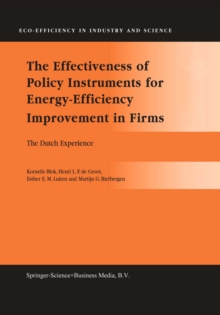 The Effectiveness of Policy Instruments for Energy-Efficiency Improvement in Firms : The Dutch Experience