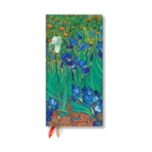 Van Gogh’s Irises Slim 12-month Horizontal Hardback Dayplanner 2025 (Elastic Band Closure)