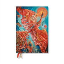 Firebird (Birds of Happiness) Midi 12-month Day-at-a-time Softcover Flexi Dayplanner 2025 (Elastic Band Closure)