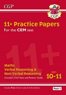 11+ CEM Practice Papers: Ages 10-11 - Pack 1 (with Parents' Guide & Online Edition): for the 2024 exams