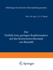 Der Einflu eines geringen Kupferzusatzes auf den Korrosionswiderstand von Baustahl