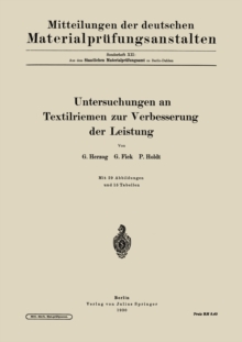 Untersuchungen an Textilriemen zur Verbesserung der Leistung