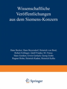 Wissenschaftliche Veroffentlichungen aus dem Siemens-Konzern : III. Band