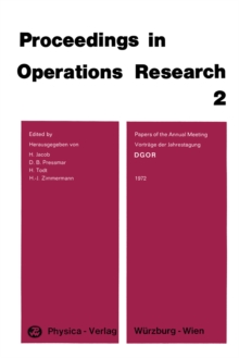 Vortrage der Jahrestagung 1972 DGOR / Papers of the Annual Meeting 1972