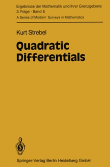 Quadratic Differentials