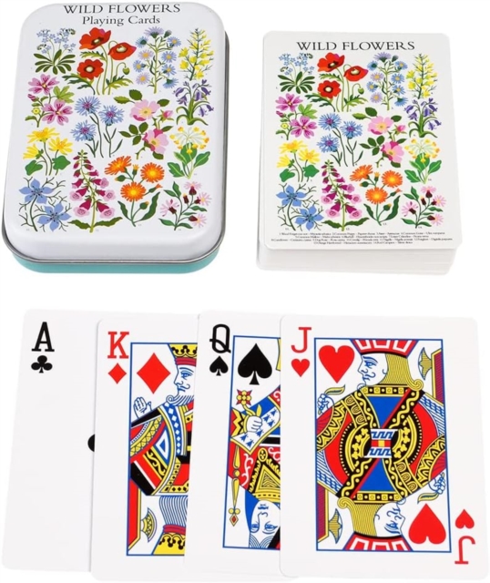 Playing cards in a tin - Wild Flowers, Paperback Book