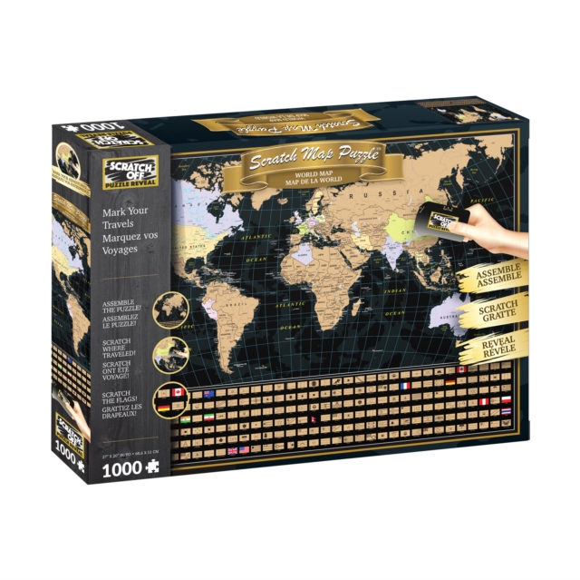 World Map Scratch Off 1000pc Puzzle, Paperback Book