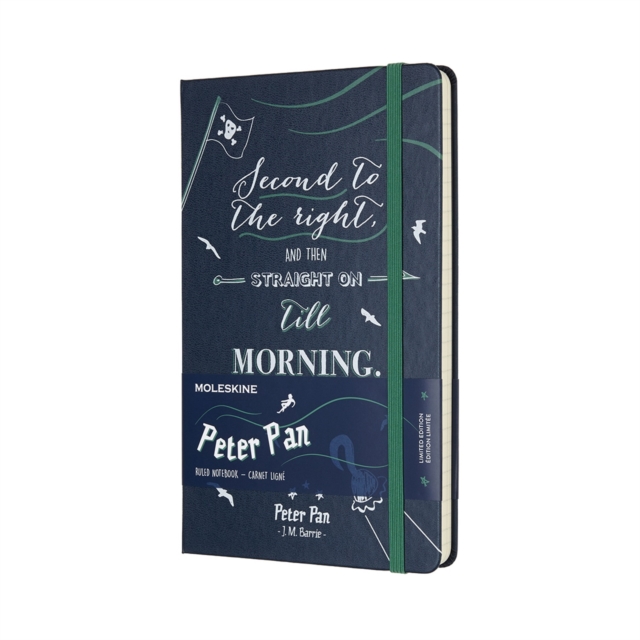 Moleskine Peter Pan Limited Edition Pirates Sapphire Blue Large Ruled Notebook Hard, Paperback Book