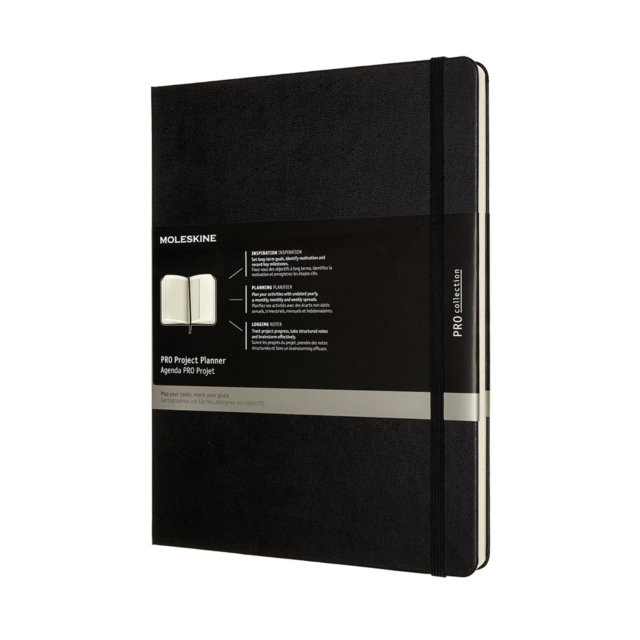Moleskine Pro Project Planner 12 Months Extra Large Black, Diary Book