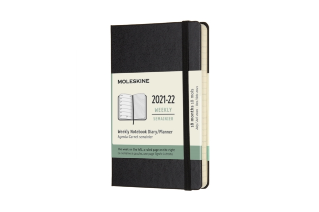 Moleskine 2022 18-Month Weekly Pocket Hardcover Notebook : Black, Diary Book