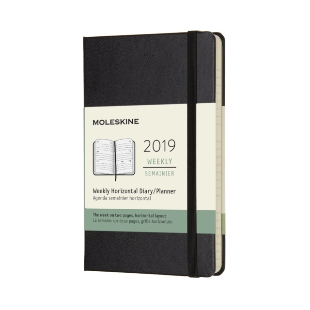 2019 Moleskine Black Horizontal Pocket Weekly 12-month Diary Hard, Paperback Book