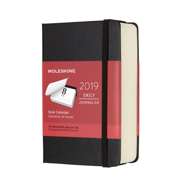 2019 Moleskine Black Pocket Daily 12-month Desk Calendar Hard, Paperback Book