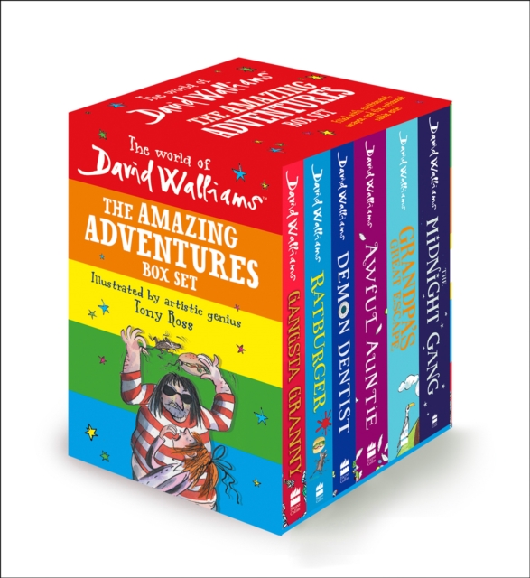 The World of David Walliams: The Amazing Adventures Box Set : Gangsta Granny; Ratburger; Demon Dentist; Awful Auntie; Grandpa's Great Escape; the Midnight Gang, Mixed media product Book