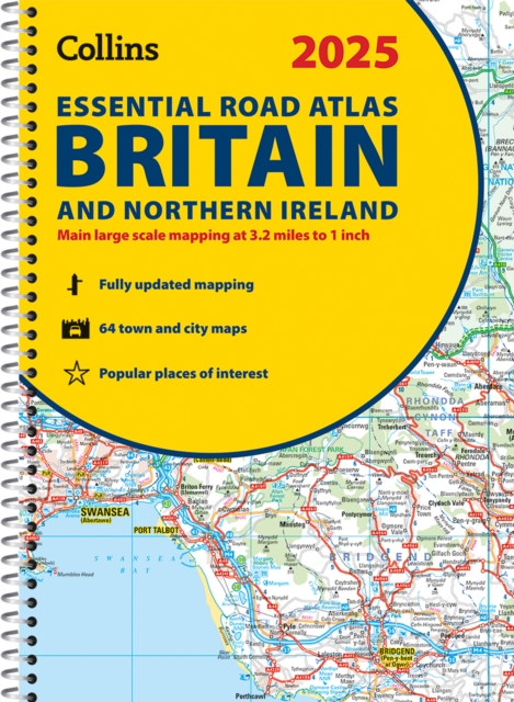 2025 Collins Essential Road Atlas Britain and Northern Ireland : A4 Spiral, Spiral bound Book