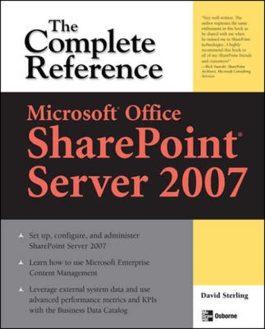 Microsoft(R) Office SharePoint(R) Server 2007: The Complete Reference, PDF eBook