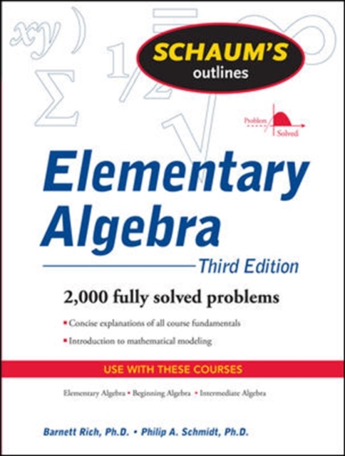Schaum's Outline of Elementary Algebra, 3ed, Paperback / softback Book