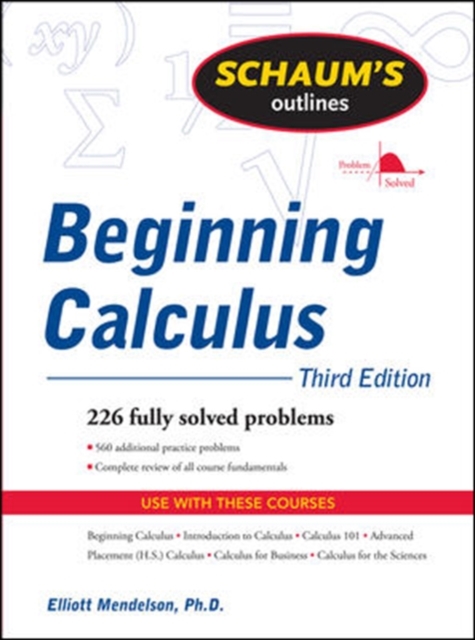 Schaum's Outline of Beginning Calculus, Third Edition, Paperback / softback Book