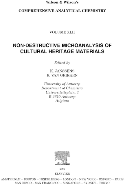 Non-destructive Micro Analysis of Cultural Heritage Materials, PDF eBook