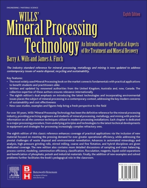 Wills' Mineral Processing Technology : An Introduction to the Practical Aspects of Ore Treatment and Mineral Recovery, Paperback / softback Book