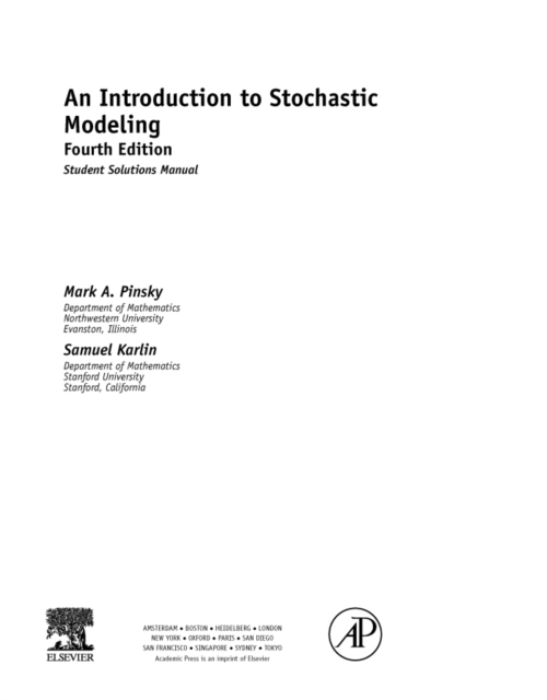 An Introduction to Stochastic Modeling, Student Solutions Manual (e-only), EPUB eBook