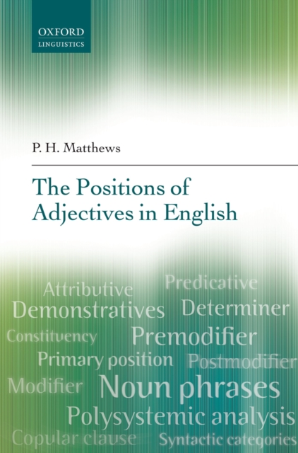 The Positions of Adjectives in English, PDF eBook