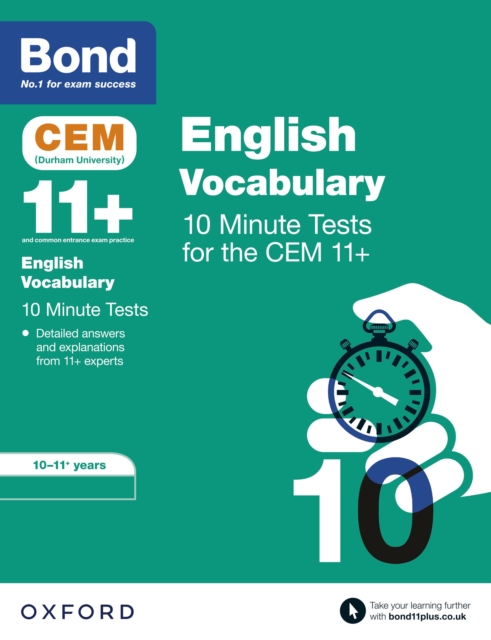 Bond 11+: CEM Vocabulary 10 Minute Tests: Ready for the 2024 exam : 10-11 Years, PDF eBook