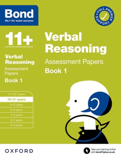 Bond 11+: Bond 11+ Verbal Reasoning Assessment Papers 10-11 years Book 1: For 11+ GL assessment and Entrance Exams, Paperback / softback Book