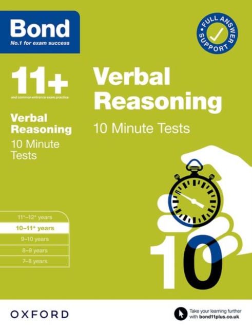 Bond 11+: Bond 11+ 10 Minute Tests Verbal Reasoning 10-11 years: For 11+ GL assessment and Entrance Exams, Paperback / softback Book