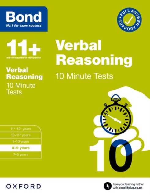 Bond 11+: Bond 11+ Verbal Reasoning 10 Minute Tests with Answer Support 8-9 years, Paperback / softback Book