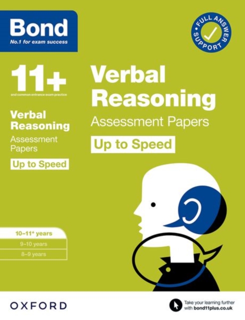 Bond 11+: Bond 11+ Verbal Reasoning Up to Speed Assessment Papers with Answer Support 10-11 years: Ready for the 2024 exam, Paperback / softback Book