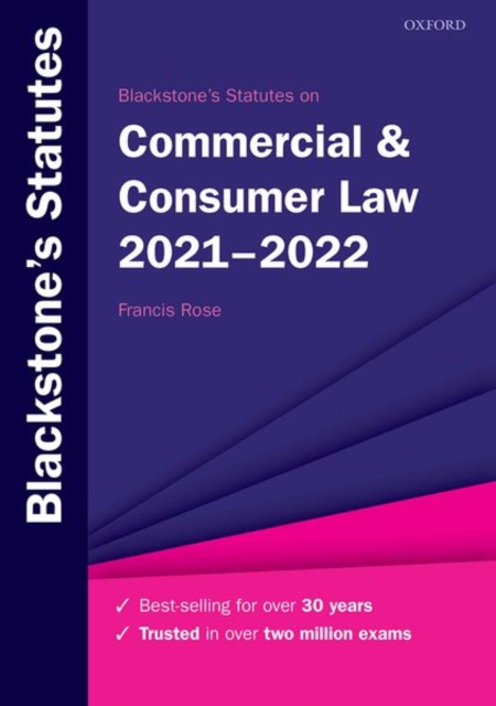 Blackstone's Statutes on Commercial & Consumer Law 2021-2022, Paperback / softback Book