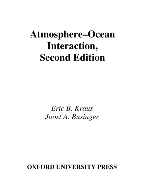 Atmosphere-Ocean Interaction, PDF eBook