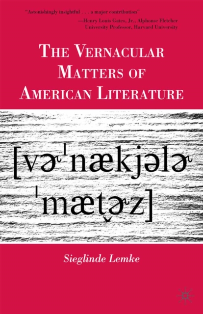 The Vernacular Matters of American Literature, PDF eBook